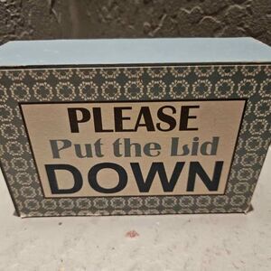 Please Put the Lid Down Wood Bathroom Sign Funny Sign